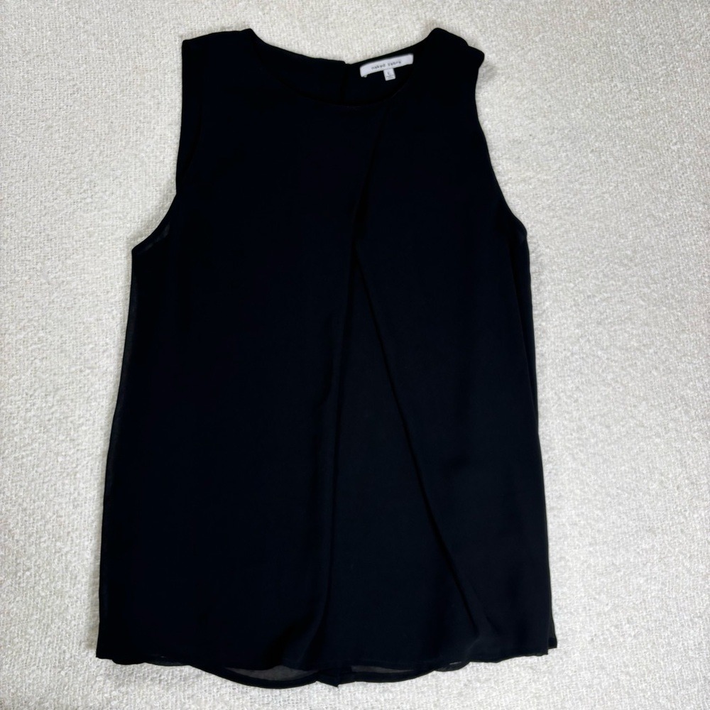 naked zebra black blouse coquette office y2k dainty classy timeless elegant top - Picture 2 of 7